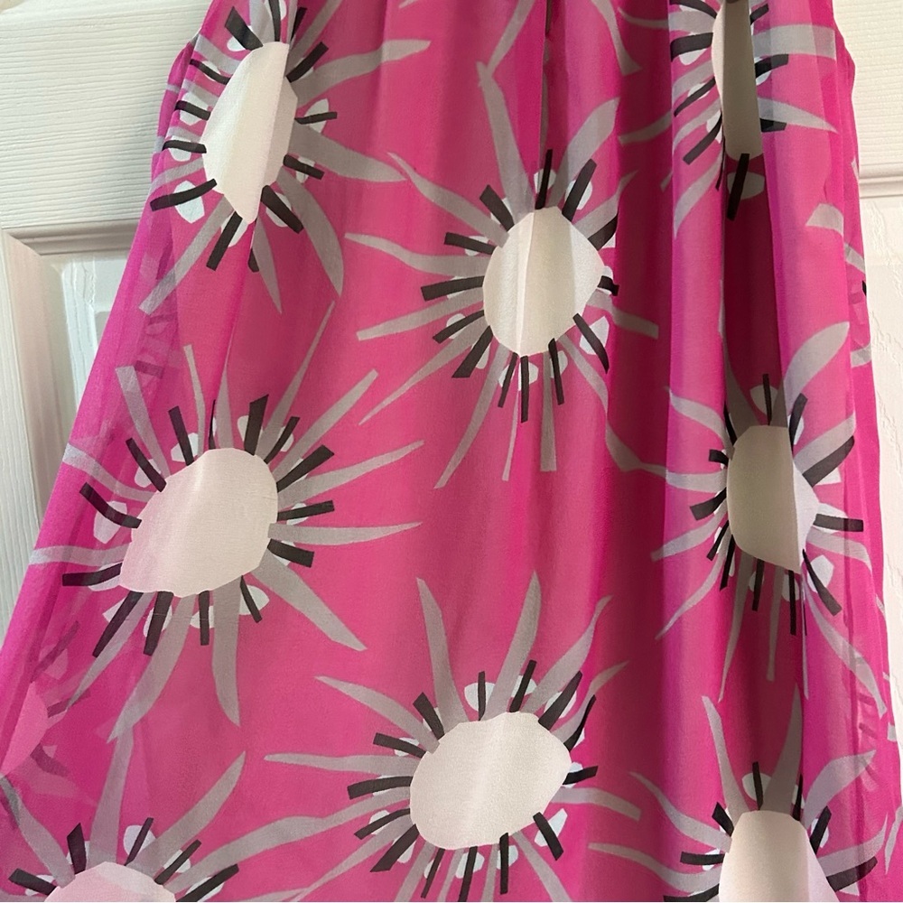 Diane von Fursetenberg Lainey Silk Pink Halter Dress Sunburst Resortwear Sz 0 - Picture 10 of 11